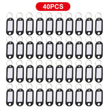 40 Pcs Numbered Plastic Key Tags with Split Ring for Baggage Key Chains