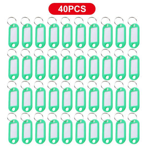 40 Pcs Numbered Plastic Key Tags with Split Ring for Baggage Key Chains