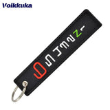 Heartbeat Pattern Motorcycle Keychain Embroidered Car Key Accessories
