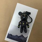 Cartoon Leather Weave Rope Keychain with Tassel Key Ring
