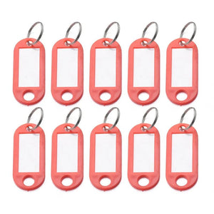 Plastic Keychain Key Fobs Luggage ID Name Tags With Split Ring