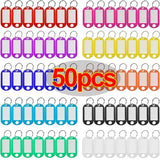 Plastic Keychain Key Fobs Luggage ID Name Tags With Split Ring