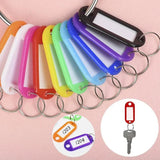 Plastic Keychain Key Fobs Luggage ID Name Tags With Split Ring