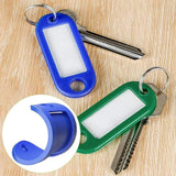 Plastic Keychain Key Fobs Luggage ID Name Tags With Split Ring
