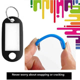 Plastic Keychain Key Fobs Luggage ID Name Tags With Split Ring