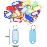 Plastic Keychain Key Fobs Luggage ID Name Tags With Split Ring