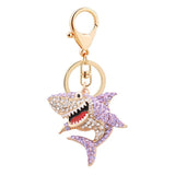 Crystal Shark Keychain Rhinestone Fish Keyrings Bag Pendant Charms