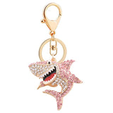 Crystal Shark Keychain Rhinestone Fish Keyrings Bag Pendant Charms