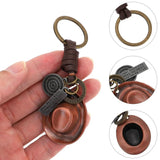 Vintage Metal Keychain Ring Cowboy Car Pendant Holder