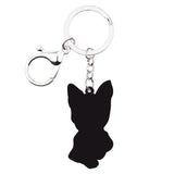 Acrylic Anime Yorkshire Terrier Dog Key Chain Women Girl Car Charms