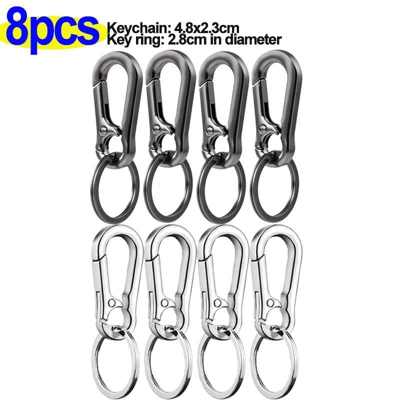 8Pcs Gourd Buckle Keychains Climbing Hook Stainless Steel Carabiner Keychain