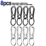 8Pcs Gourd Buckle Keychains Climbing Hook Stainless Steel Carabiner Keychain