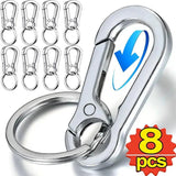 8Pcs Gourd Buckle Keychains Climbing Hook Stainless Steel Carabiner Keychain