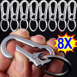 8Pcs Gourd Buckle Keychains Climbing Hook Stainless Steel Carabiner Keychain
