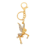Rhinestone Fairy Angel Wings Keychain Holder For Women Big Pendant Charms