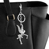 Rhinestone Fairy Angel Wings Keychain Holder For Women Big Pendant Charms
