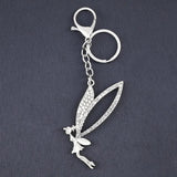 Rhinestone Fairy Angel Wings Keychain Holder For Women Big Pendant Charms