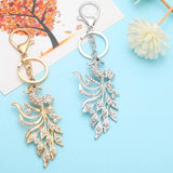 Rhinestone Fairy Angel Wings Keychain Holder For Women Big Pendant Charms