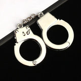 Handcuffs Keychain Punk Men Women Silver Key Ring Couple Gift