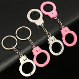 Handcuffs Keychain Punk Men Women Silver Key Ring Couple Gift