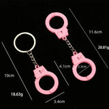 Handcuffs Keychain Punk Men Women Silver Key Ring Couple Gift