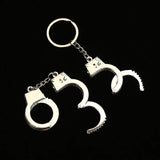 Handcuffs Keychain Punk Men Women Silver Key Ring Couple Gift