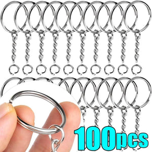 Metal Blank Keyring Split Rings Lobster Clasp Key Chain Stainless Steel Rings