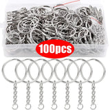 Metal Blank Keyring Split Rings Lobster Clasp Key Chain Stainless Steel Rings