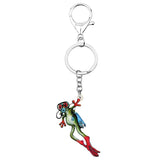 Cartoon Diver Frog Keychain Acrylic Charm Jewelry for Women Girls