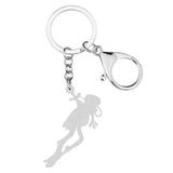 Cartoon Diver Frog Keychain Acrylic Charm Jewelry for Women Girls