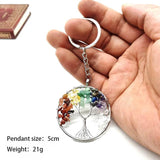 Chakra Stone Tree of Life Keychain Car Phone Pendant