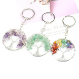 Chakra Stone Tree of Life Keychain Car Phone Pendant