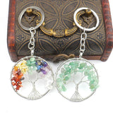Chakra Stone Tree of Life Keychain Car Phone Pendant
