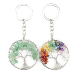 Chakra Stone Tree of Life Keychain Car Phone Pendant