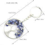 Chakra Stone Tree of Life Keychain Car Phone Pendant
