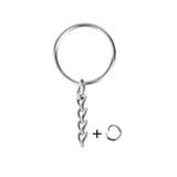 60PCS Silver Keyring Split Key Ring w/ Chain Carabiner Accessories