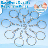 60PCS Silver Keyring Split Key Ring w/ Chain Carabiner Accessories