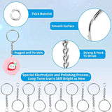 60PCS Silver Keyring Split Key Ring w/ Chain Carabiner Accessories