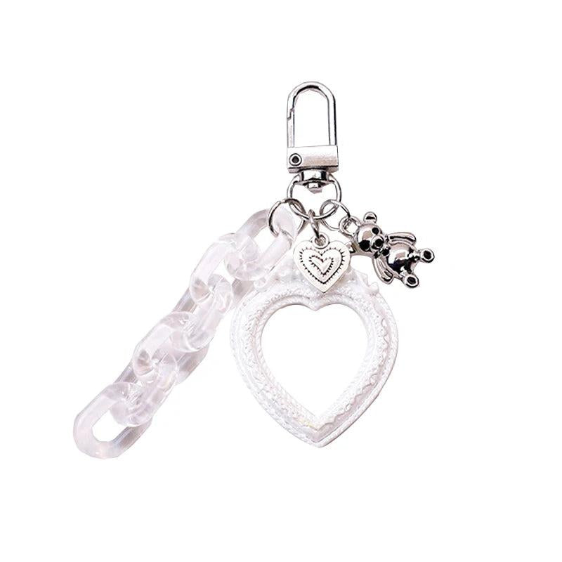 European Style Relief Photo Frame Keychain Acrylic