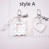 European Style Relief Photo Frame Keychain Acrylic