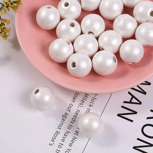 500pcs Luster Wood Beads 6mm Wooden Beads Easter Spring DIY Craft Jewelry Making