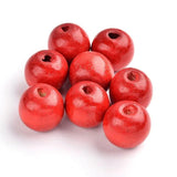20Pcs Natural Wood Beads Bulk 20mm Colored Round Loose Spacer Wooden Beads