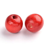 20Pcs Natural Wood Beads Bulk 20mm Colored Round Loose Spacer Wooden Beads