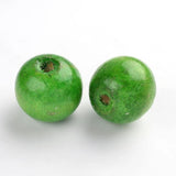 20Pcs Natural Wood Beads Bulk 20mm Colored Round Loose Spacer Wooden Beads