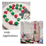 20Pcs Natural Wood Beads Bulk 20mm Colored Round Loose Spacer Wooden Beads