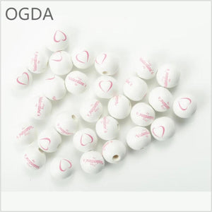 16MM Valentine Wooden Beads DIY Party Decoration Toys
