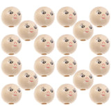 50 Pcs Wooden Beads DIY Bulk Bracelets Earrings Charms for Kids