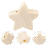 Wooden Bead Star Shaped Beads for Crafts DIY Jewelry Making