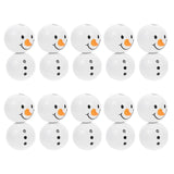 20pcs Cartoon Snowman Wooden Beads for Crafts DIY