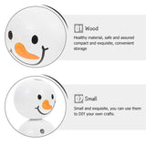 20pcs Cartoon Snowman Wooden Beads for Crafts DIY